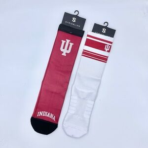 NEW Strideline IU Indiana Hoosiers Logo Premium Knit Crew Socks 2-Pack Adult OS